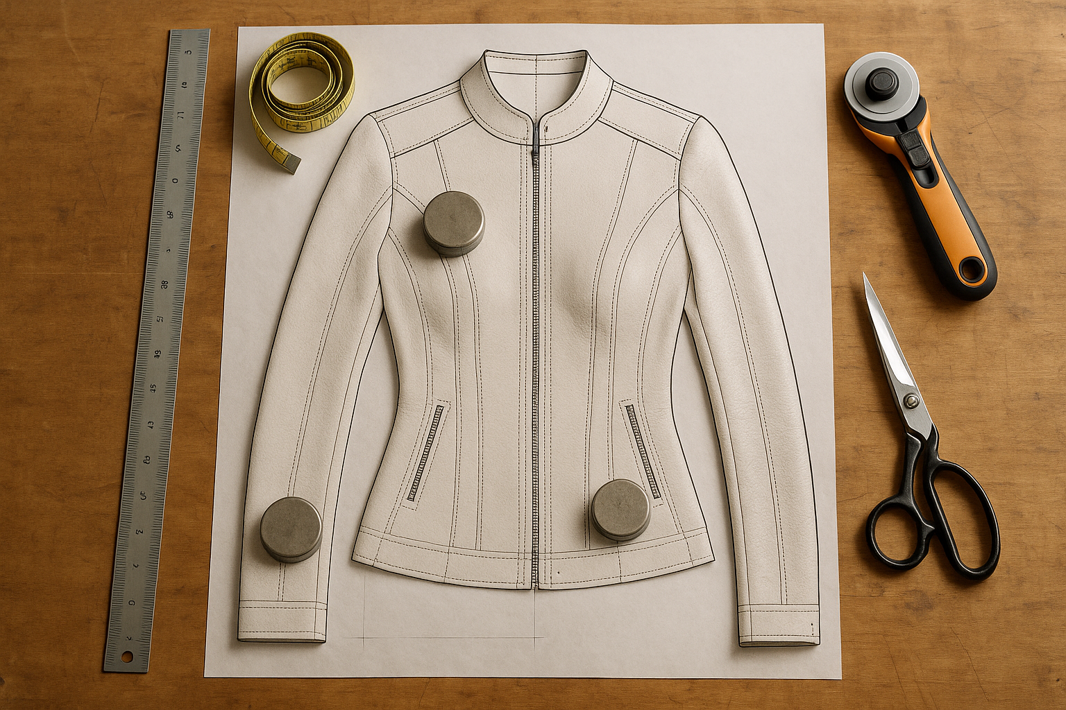 Drafting a Fitted Waist for Leather Jackets